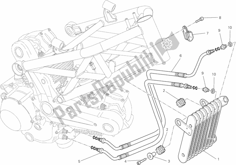 Alle onderdelen voor de Olie Koeler van de Ducati Monster 795-Thai 2013